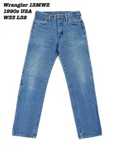 Wrangler 13MWZ INDIGO DENIM PANTS USA 1990s W33 L32 WR24010 ラングラー デニムパンツ 1990年代 アメリカ製 ジーンズ インディゴ