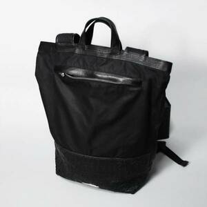 値下げ交渉 CHROME HEARTS クロムハーツ レザー コットン バックパック リュック クロスパッチ切替 【BACK PACK TOTE BAG WAXED COTTON】