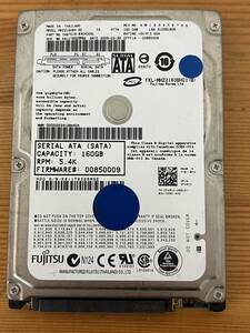 【中古動作品】2.5インチ HDD ハードディスク 富士通 FUJITSU MHZ2160BH 160GB 使用時間：238744時間