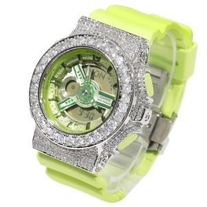 G-SHOCK BABY-G BA-110 ベイビーG カスタム ライトグリーン CZベゼル レディース プレゼント KRONIC