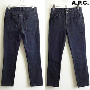 即決★ 送料無★ A.P.C.　HIGH STANDARD　W67cm　スキニーデニム　ストレッチ　ブラック　Sz.26　アーペーセー　G936