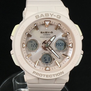 ＊CASIO BABY-G BGA-2500 ビーチ・トラベラー・シリーズ 電波ソーラー 腕時計 ピンク ベビージー カシオ 稼働 訳あり