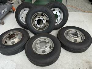 直接引き取り限定　225/80R17.5 DUNLOP 夏タイヤ スチールホイール付き TOPY DM2H 17.5×6.00 135-9CS 6穴 6本 セット