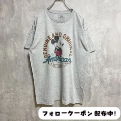 古着 used　Disney ディズニー　Mickey ミッキー　半袖プリントＴシャツ　グレー　クルーネック　キャラクター