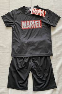 即決★新品120　MARVEL　マーベル　半袖パジャマ　黒　部屋着　上下セット　ルームウエア　アメコミ