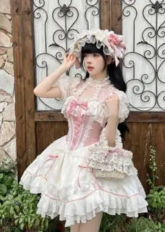 コスプレ　ドレス　メイド lolita オリジナル ワンピース 洋装 jsk