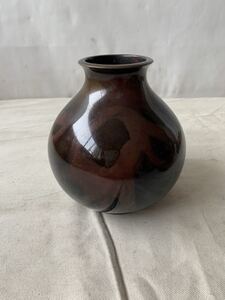 旧家蔵出し品 デザインが素敵な銅製花器花瓶 茶道具古道具古物骨董古美術アンティークビンテージインテリアディスプレイコレクション花入れ