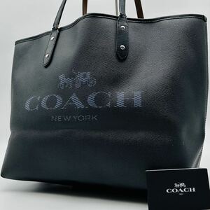 1円～【入手困難品】 定価10万円 コーチ COACH トートバッグ ビジネスバッグ ブリーフケース A4 2way PVC レザー メンズ レディース 黒