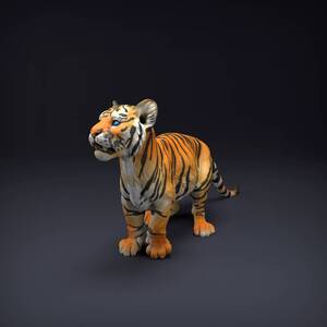 Animal Den Anml-220801 Bengal_Tiger_Cub 3Dプリント ミニチュア D＆D TRPG アニマルフィギュア