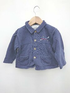 ◇ CELINE セリーヌ キッズ ロゴ 刺繍 カジュアル 長袖 ジャケット サイズ90 ネイビー メンズ P