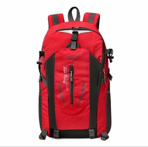 登山リュック バックパック 40L 軽量 防災バッグ 撥水 レッド 登山 リュック 大容量 超軽量 キャンプ 修学旅行 ハイキング アウトドア