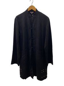 BLACK COMME des GARCONS◆チャイナオロングコート/XL/ポリエステル/BLK/ブラック/クロ/無地/1T-J033