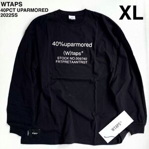 XL 新品 22SS WTAPS ダブルタップス 40PCT UPARMORED / LS / COTTON ロゴ 長袖 Tシャツ 04 黒 221ATDT-LTM01S ブラック ロンT 送料無料