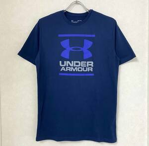 新品 M ★ アンダーアーマー メンズ 半袖 ロゴ Tシャツ ネイビー グレー 1326849 US-S Under Armour UA GL ファンデーション ビッグロゴ