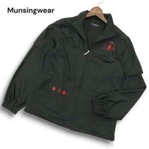 Munsingwear マンシングウェア ゴルフ 秋冬 袖取り外し可能★ ウィンドブレーカー ジャケット ブルゾン Sz.M メンズ 黒　A4T13889_C#N