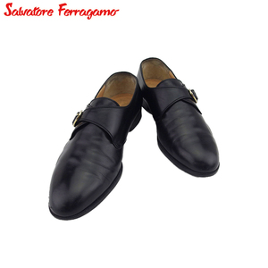 サルヴァトーレ フェラガモ シューズ ビジネスシューズ 靴 メンズ ♯6ハーフEE モンクストラップ Salvatore Ferragamo 中古