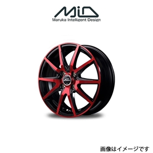 MID シュナイダー DR02 アルミホイール 4本 タント L375/L385(12×3.5B 4-100 INSET42 ブラックポリッシュ+レッドクリア)SCHNEIDER DR 02