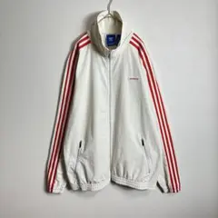 adidasナイロンジャケット　トラックジャケット　クリーム　アイボリー　3XL