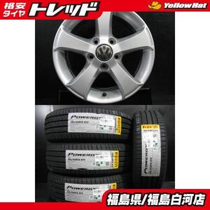 【ゴルフプラス ゴルフ】新品 195/65R15 24年製 ピレリ POWERGY パワジー 中古 ゴルフ 純正 6.5J-15 5H 112 +50 夏用セット 輸入車 白河