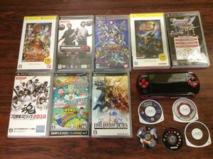 SONY PSP PSP-3000 console 10games tested ソニー PSP 本体1台 ゲーム10本 動作確認済 E43B