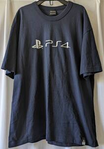 未使用 GU コラボ PlayStation プレイステーション4 半袖トップス Tシャツ ネイビー? 綿100% カットソー 着丈65.5 身幅57 大きい L