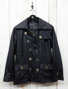 RETRO レトロ　ヨーロッパ古着 ＊BURBERRY バーバリー ＊BLUE LABEL ブルーラベル ＊英国製　レディスダブルショートコート ＊BLK L