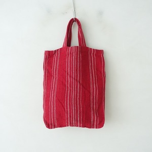 【美品】カディー&コー Khadi and Co *ストライプトートバッグ*かばんbag鞄手提げレッド赤(ba33-2407-552)【61H42】