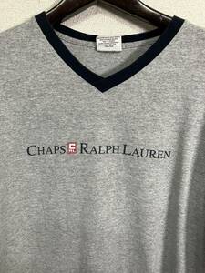 ヴィンテージ Tシャツ CHAMP POLO RALPH LAUREN ラルフローレン Vネック カットソー Made in USA サイズL ルーズシルエット