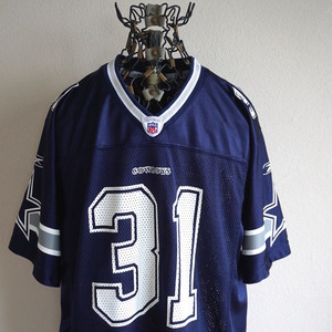 2000s ヴィンテージ Reebok NFL COWBOYS カウボーイズ メッシュゲームジャージ Tシャツ XS 紺 レプリカユニフォーム NHL NBA MLB USA 古着