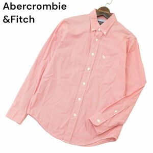 Abercrombie&Fitch アバクロンビー＆フィッチ 通年 トナカイ刺繍★ 長袖 ボタンダウン チェック シャツ Sz.XS　メンズ　A4T03350_3#C