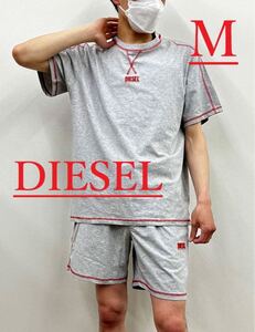 ディーゼル　半袖　Tシャツ　ルームウェア　セットアップ　グレー　ロゴ　Mサイズ　UMSET-WILORT　A09735 0QGAJ 9CB　DIESEL