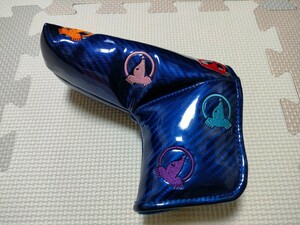 【送料無料】ホンマ　パター カバー　カラフルモグラ　ブルー　本間　HONMA