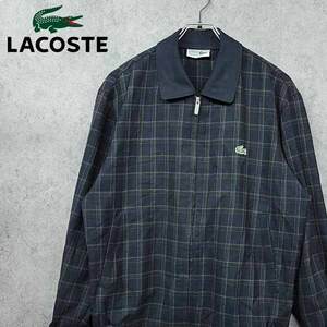 ラコステ LACOSTE 刺繍 スウィングトップ ブルゾン ブラック L 古着 90s 