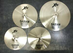 ◇☆美品 SABIAN XS20 セビアン シンバル Hats 14インチ/Crash 14インチ/16インチ/Ride 20インチ 4枚セット ドラム◆