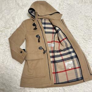 現行美品 Burberry バーバリー ダッフルコート ノバチェック メガチェック ロングコート 160cm レディース ジップ フード着脱可能