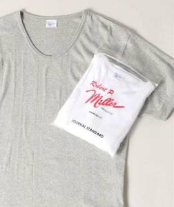 グレー/L【MILLER×JS/ミラー】ジャーナル別注 VネックTシャツ1枚