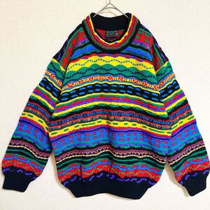 ◆1円～◆希少な1点物!! 極美品◎ COOGI クージー 3Dニット セーター 立体編み オーストラリア製 ヴィンテージ マルチカラー ウール100% 