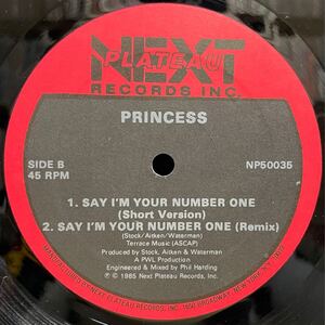 PWL作品 Princess / Say I’m Your No. 1いい音です。オリジナルUS盤 12inch盤その他にもプロモーション盤 レア盤 人気レコード 多数出品。