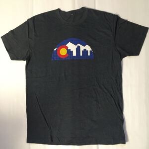 アメリカ古着　Lくらい　プリントTシャツ　チャコール