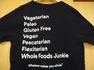 即決　ハワイ　WHOLE FOODS　ホールフーズ　スタッフ　Ｔシャツ　黒色　Ｍ 