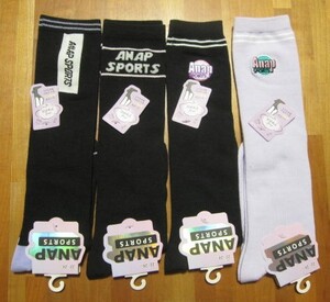 *送料無料*新品*22－24㎝*ハイソックス4足*③*ANAP SPORTS*ブラック・パープル*アナップスポーツ*福助*