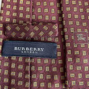 BURBERRY LONDON (バーバリーロンドン) ワインレッドマイクロスクエアドットデザインネクタイ