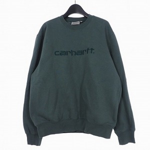 カーハート carhartt SWEATSHIRT スウェット シャツ トレーナー クルーネック 刺? ロゴ M グレー メンズ