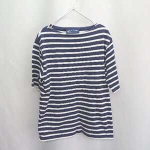 ◇ ⊂ Φ SAINT JAMES セントジェームス ボーダー 半袖 Tシャツ サイズXXS ネイビー レディース E