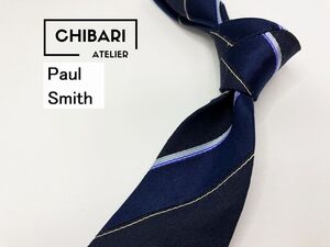 【超美品】PaulSmith　ポールスミス　レジメンタル柄 ネクタイ 3本以上 送料無料 メンズ ネイビー　1104023