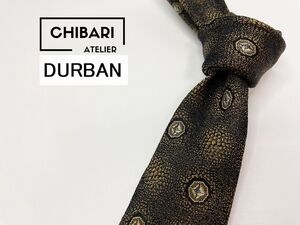 【超美品】DURBAN　ダーバン　ドット柄 ネクタイ 3本以上 送料無料 メンズ ブラウン　1202117