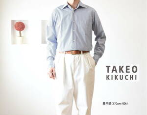TAKEO KIKUCHI（タケオキクチ）“メインライン”　日本製　ロンドンストライプシャツ size2　　MADE IN JAPAN