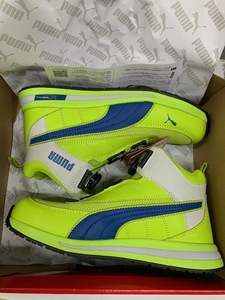 PUMA　26.0cm　ミッドカット イエロー 63.214.0 ダイヤル式 メッシュ ニット プーマ　安全靴