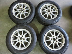 L185☆アルミ付スタッドレスタイヤ　4本セット　195/65R15　7-8分山　5穴　ice GUARD iG50☆