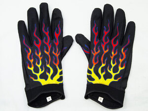 希少 XL CHALLENGER FIRE MECHANIC GLOVE メカニック グローブ 手袋 ファイヤー FLAMES BLACK チャレンジャー FT